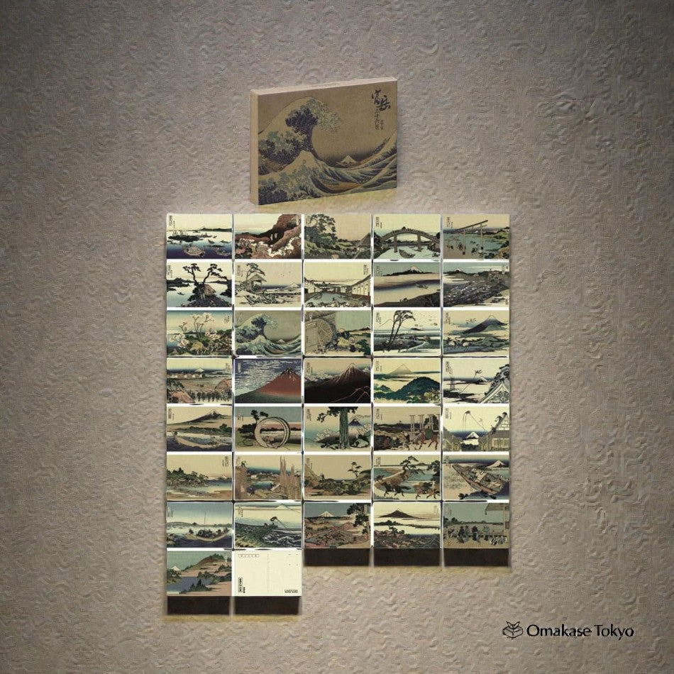 Japanese Landscape Postcard Set – Ukiyo-e Style (36 Pieces, Boxed)