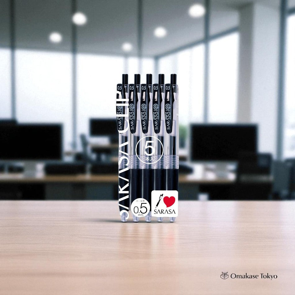 Zebra Sarasa Clip P-JJ15-BK5 5 Ballpoint Gel Pens