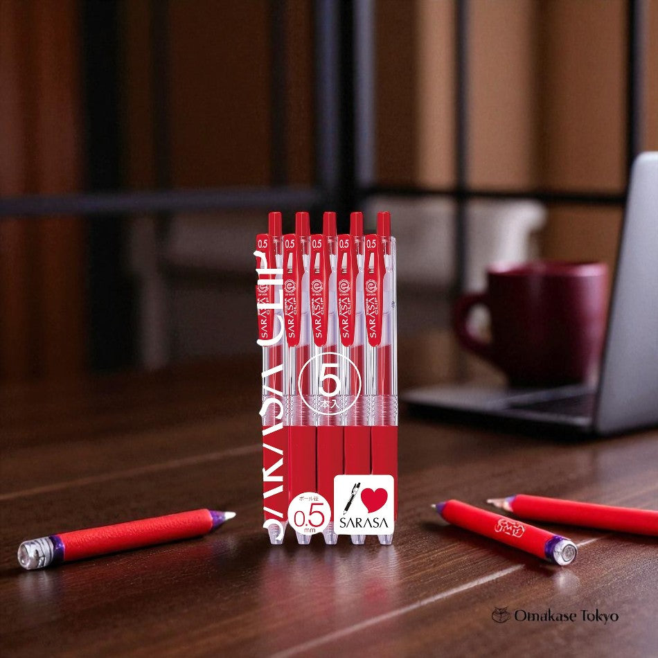 Stylo à bille Zebra Sarasa Clip Gel 5 Rouge