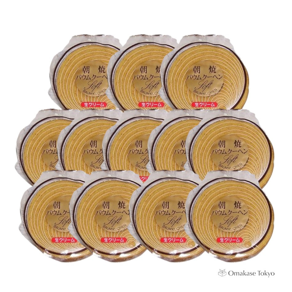 Kashihara Freshly Baked Baumkuchen Asayaki Vanilla Cream (12 Individually Wrapped)