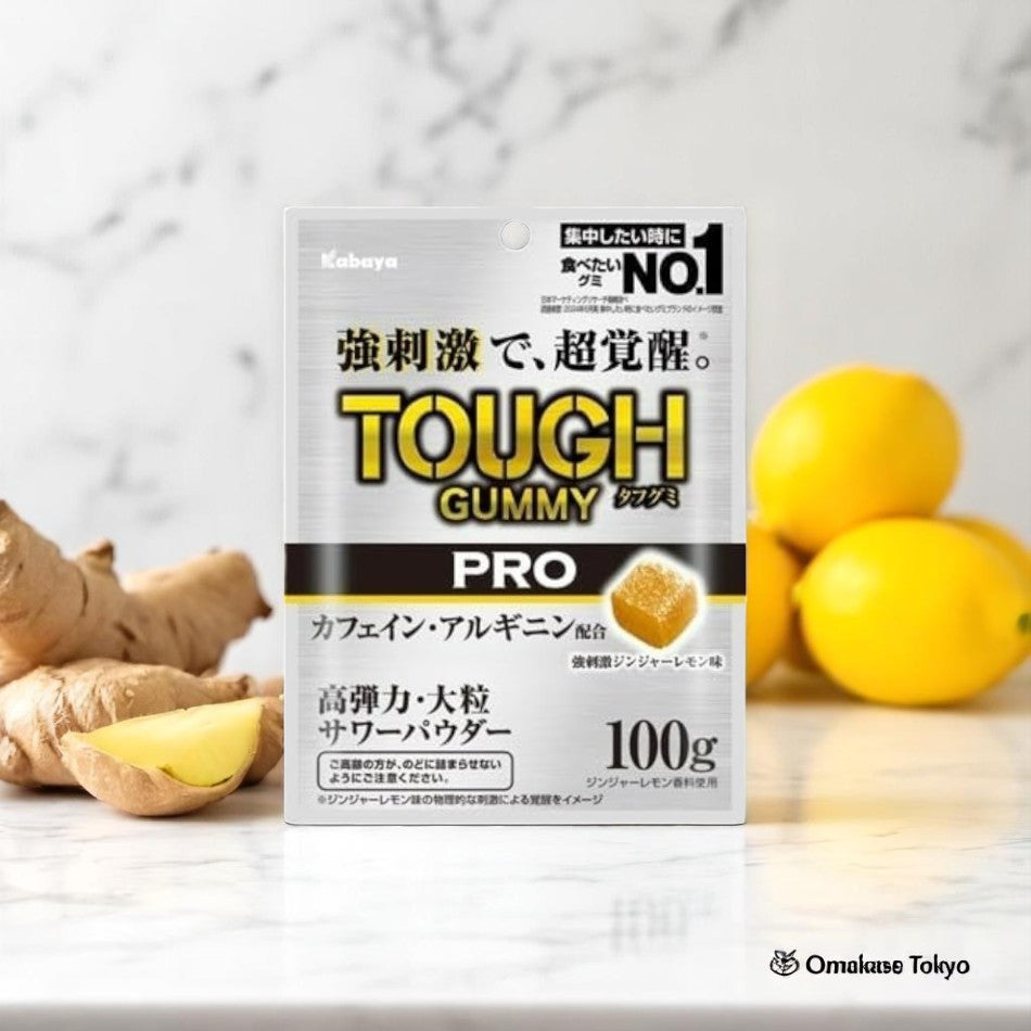 Kabaya Tough Gummy PRO Caffeine & Arginine Ginger Lemon Flavor 100g