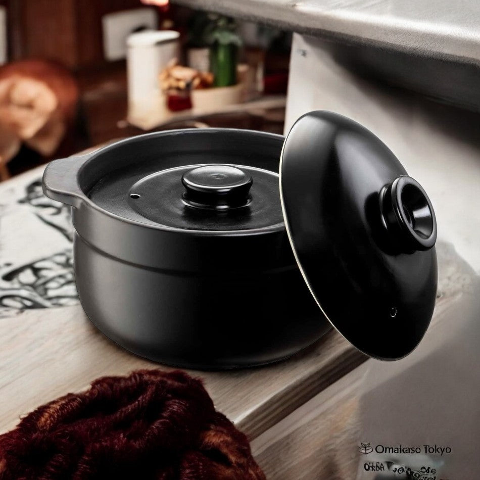 Pot à riz compatible micro-ondes et feu direct