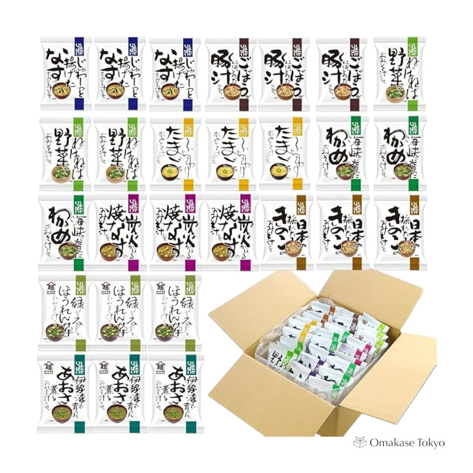 Freeze-Dried Miso Soup 9 Types for 27 Servings