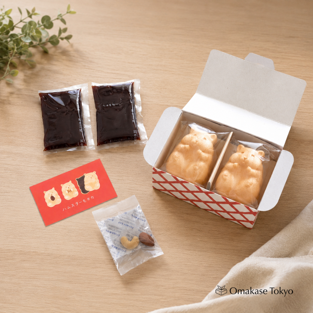 Hamster Monaka Set, 2 Pieces with Red Bean Paste