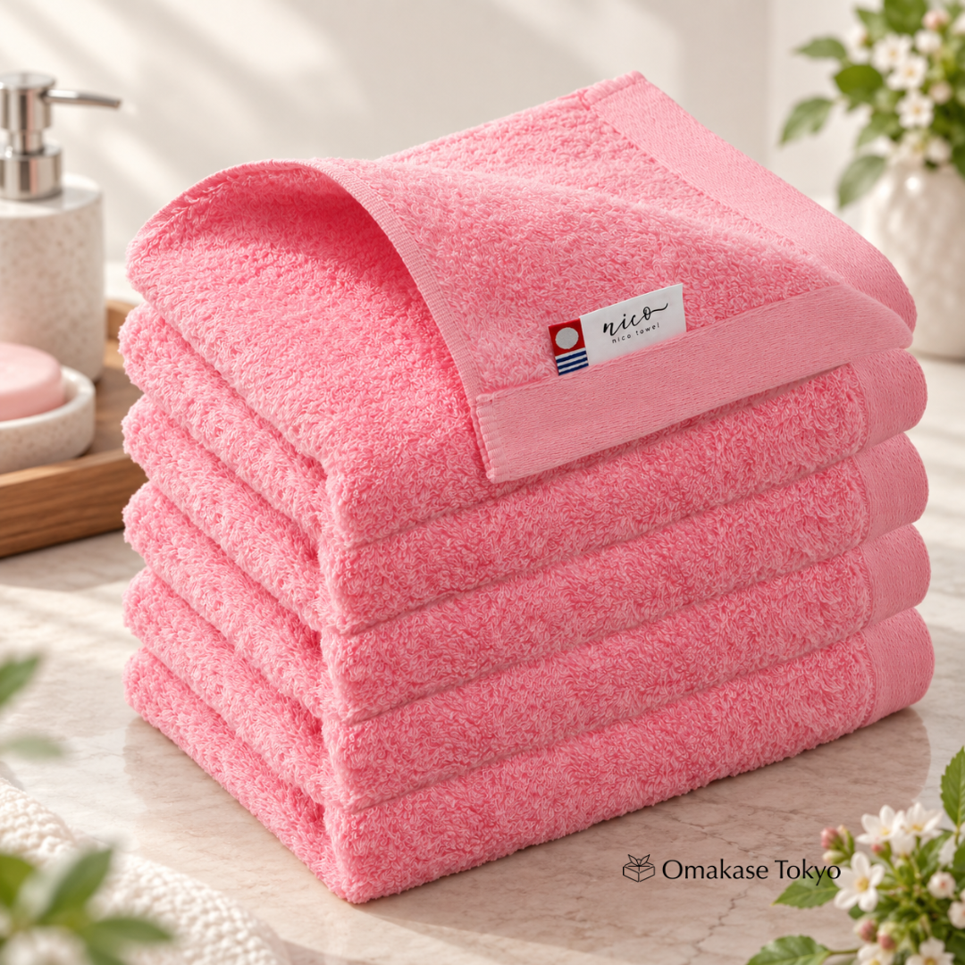 Japanese Exfoliating Towel – Imabari Nico Face Towels Set of 5