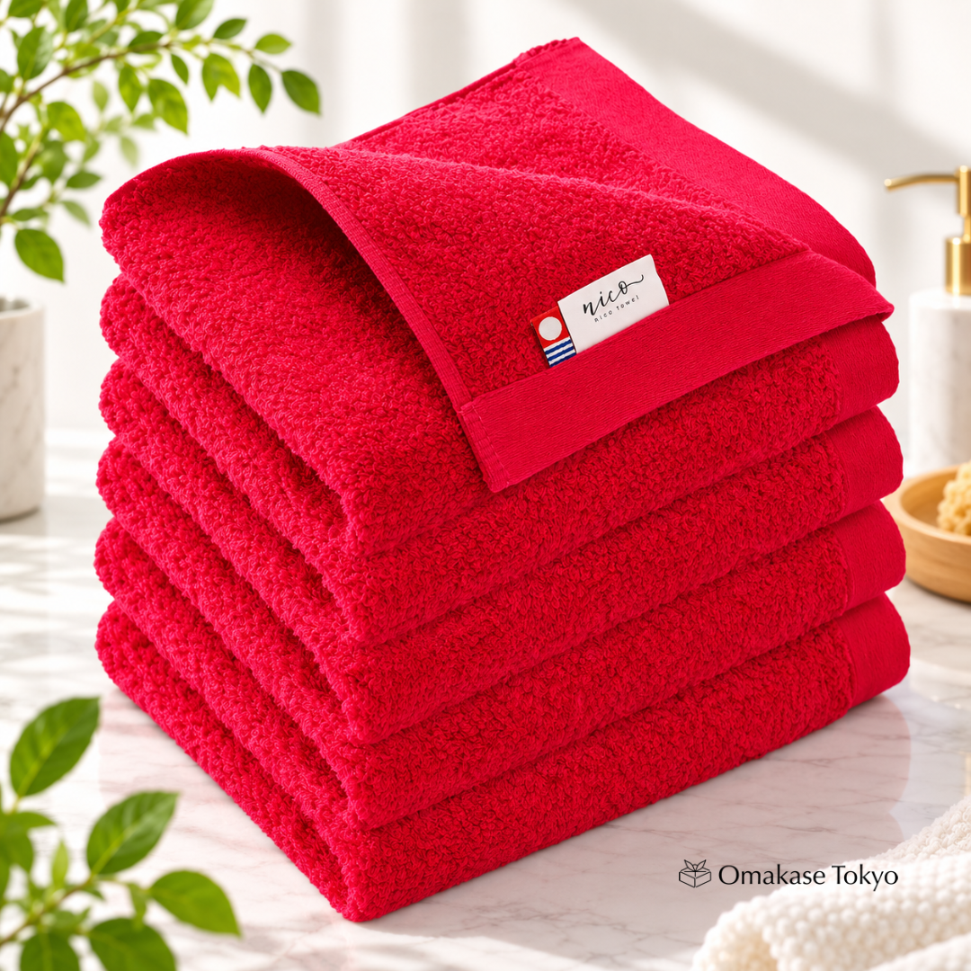 Japanese Exfoliating Towel – Imabari Nico Face Towels Set of 5