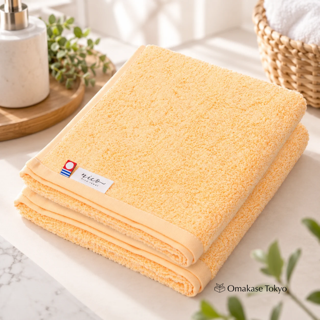 Japanese Exfoliating Towel – nico Imabari Hair Drying Towel Set of 2, Made in Japan