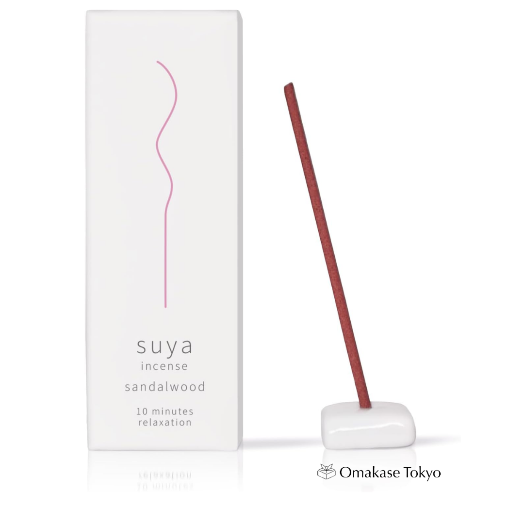 SUYA Sandalwood Incense – 30 Sticks with Ceramic Incense Holder