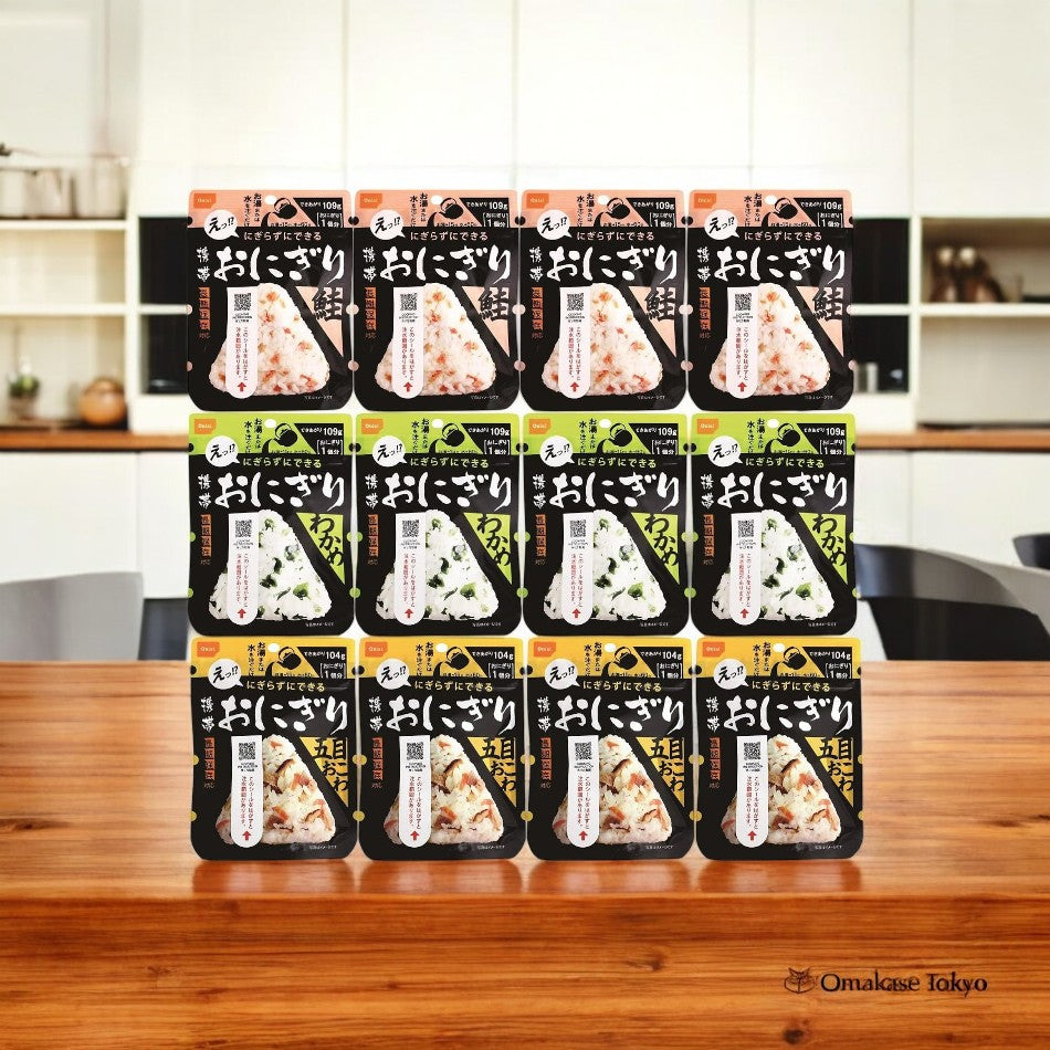 Onishi Portable Rice Ball Onigiri Set of 3 Types, 12 Bags