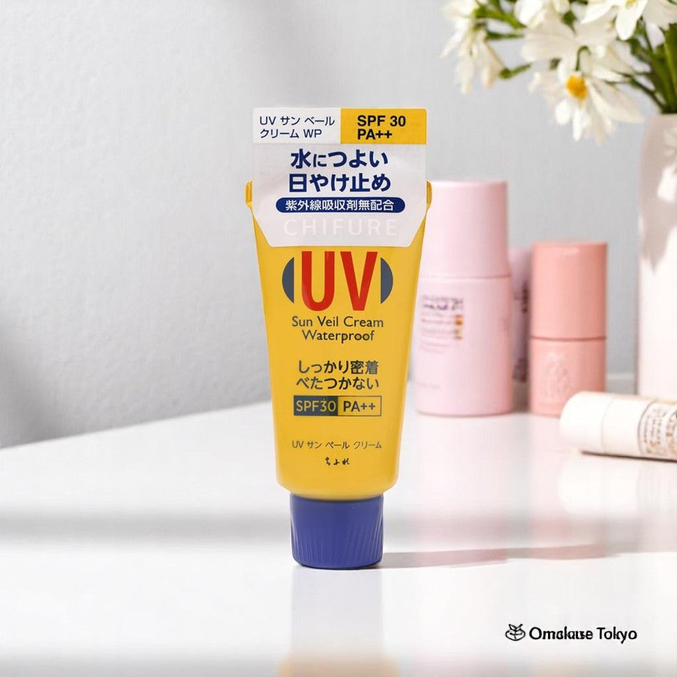 Chifure UV Sun Veil Cream Waterproof Non Greasy Sunscreen SPF30 50g