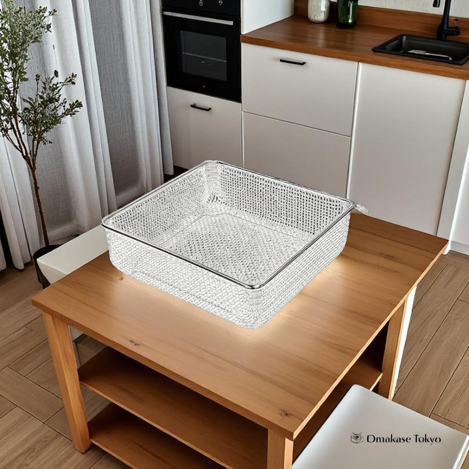 Stainless Steel Dish Drainer Square Deep Type Dishwasher Safe