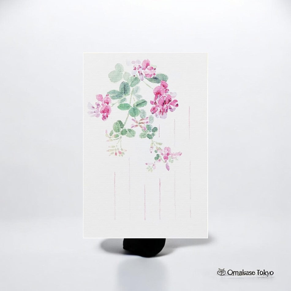 Carte postale saisonnière Medetaya Washi – Fleur Hagi (Automne)