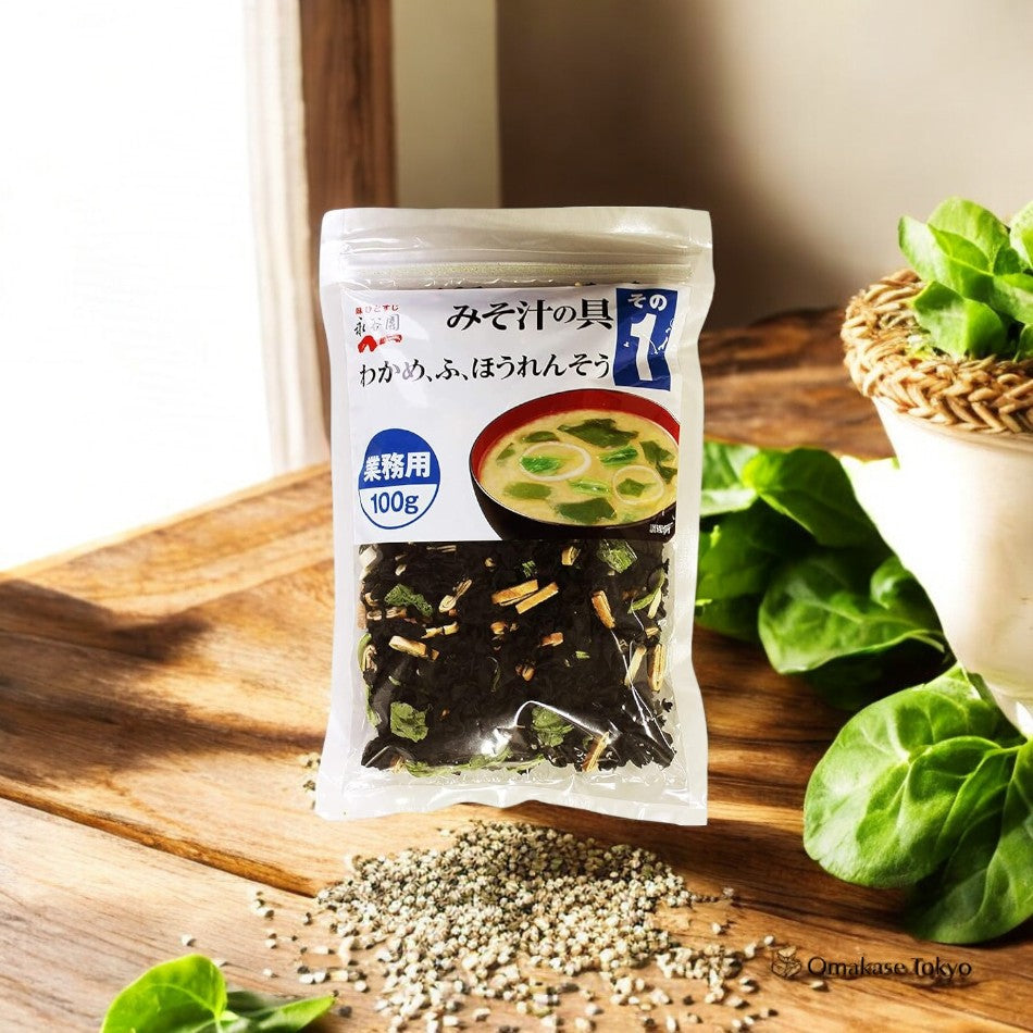 Nagatanien Miso Soup Ingredients Wakame Fu Spinach 100g