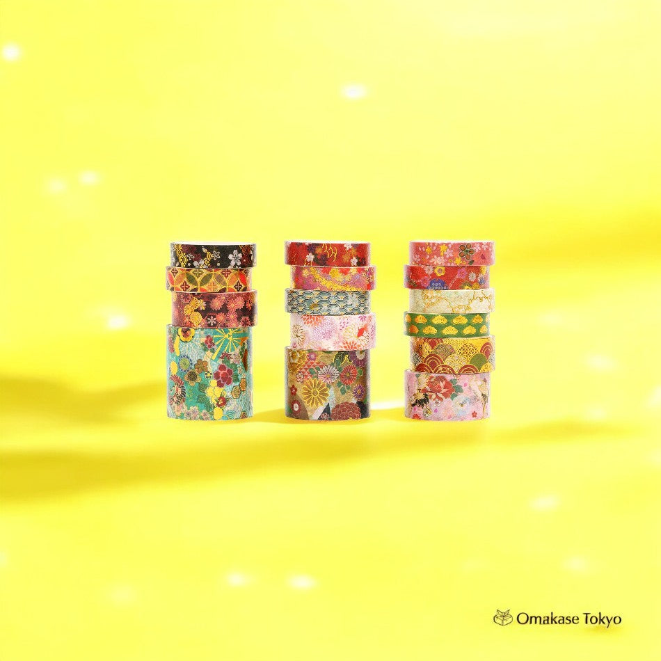 Ensemble de ruban adhésif Washi – Motif japonais Sakura Feast (15 rouleaux)