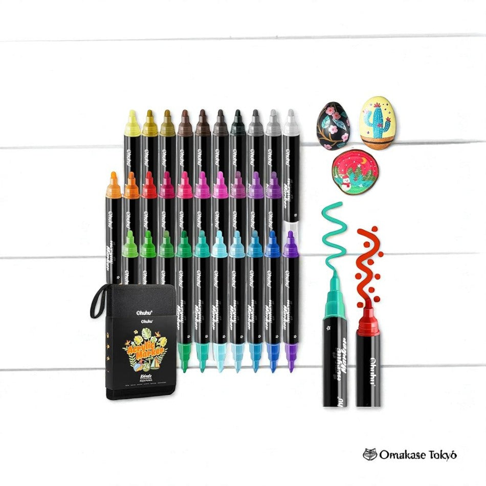 Ohuhu Acrylic Opaque Marker Pens-30 Colors