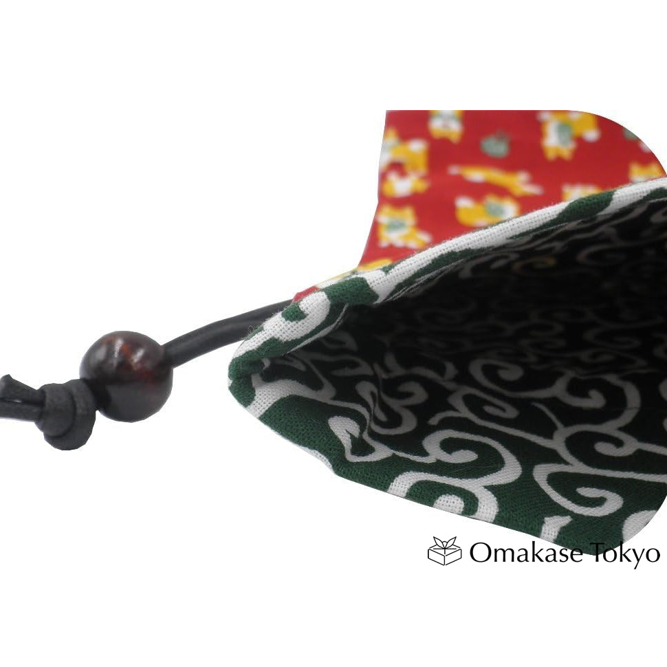 柴犬图案手工抽绳风吕敷包