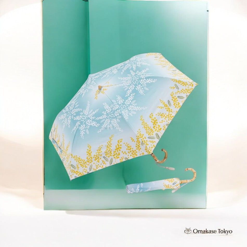 Parapluie pliant Parasol pour femme Ogawa – Motif japonais Mimosa