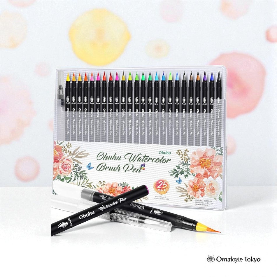 Ensemble de stylos pinceaux aquarelle Ohuhu 24 couleurs