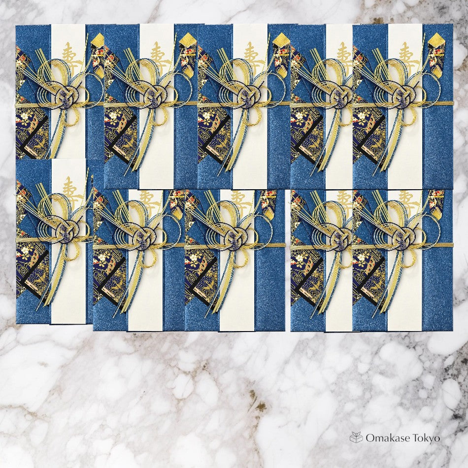 Enveloppe de célébration de mariage Maruai – Grand or et bleu