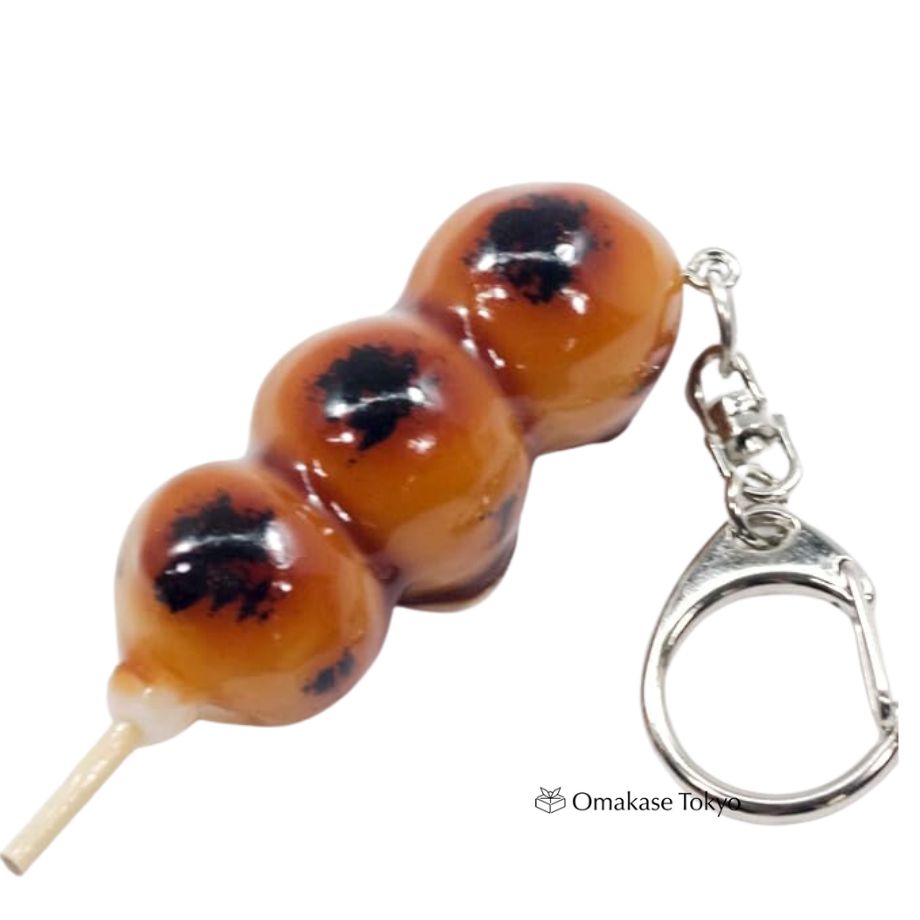 Food Sample Keychain Mitarashi Dango (Japanese dumplings)