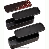 Tatsumiya Akane Sakura Slim Two-Tier Bento Box in Red