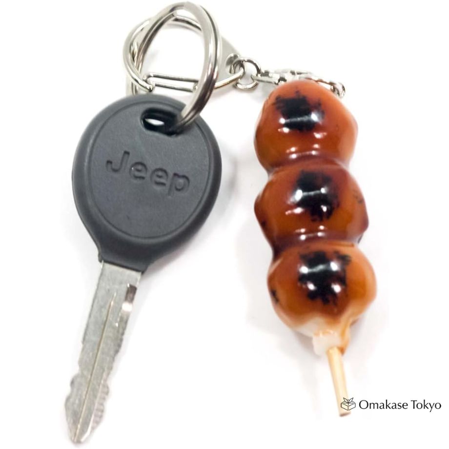 Food Sample Keychain Mitarashi Dango (Japanese dumplings)