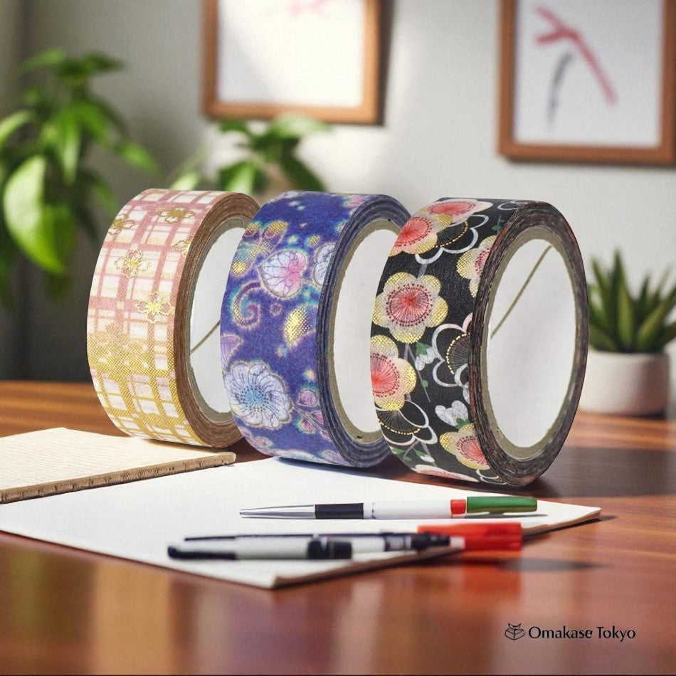 Japanese Washi Masking Tape Set 3 Rolls
