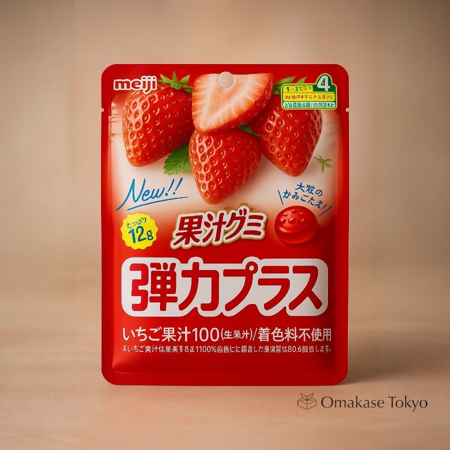 Meiji Juice Gummy Elastic Plus Strawberry