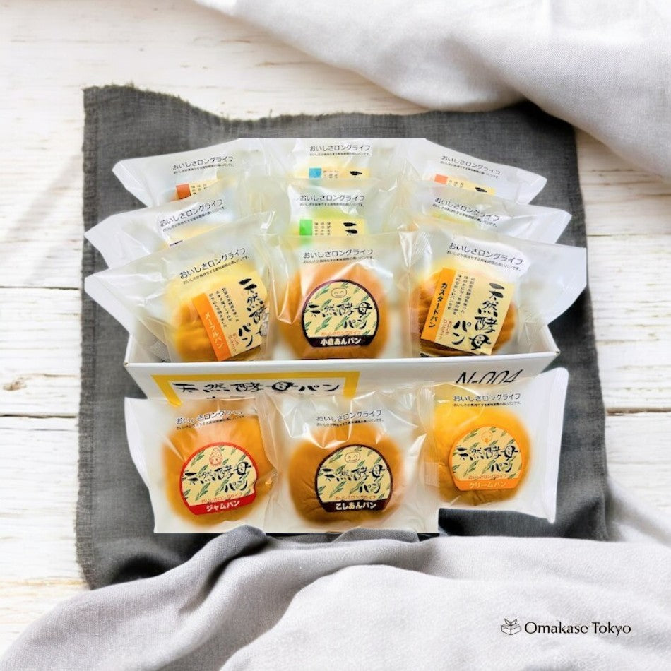 Natural Yeast Shokusai-kan Long-Life Japanese Sweet Bread Assortment 12pack