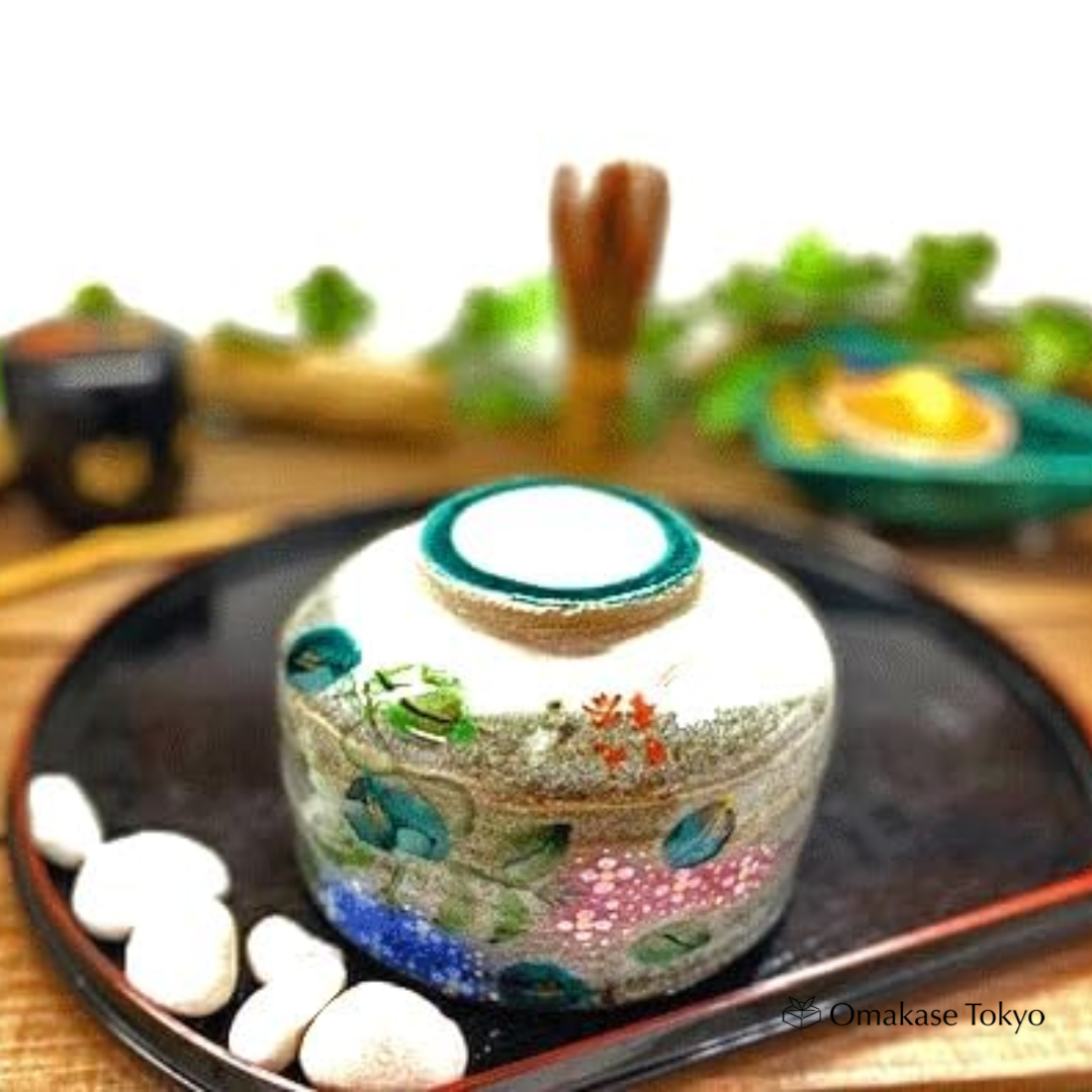 Matcha Hydrangeas Hyakkaen Kutani Ware Hydrangea Matcha Bowl, Pink & Blue – Omakase Tokyo