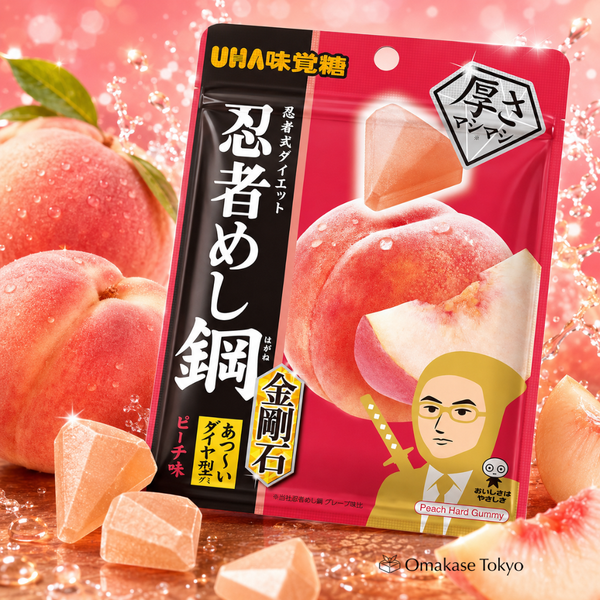 peach　黒珠 マッサージジェル 4個セット UHA Ninja Meishi Steel Kongoite Peach Gummy Candy, 45 g × 10 Bags
