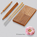 Japanese Wagashi Tool Set, 4-Piece Wooden Confectionery Tool
