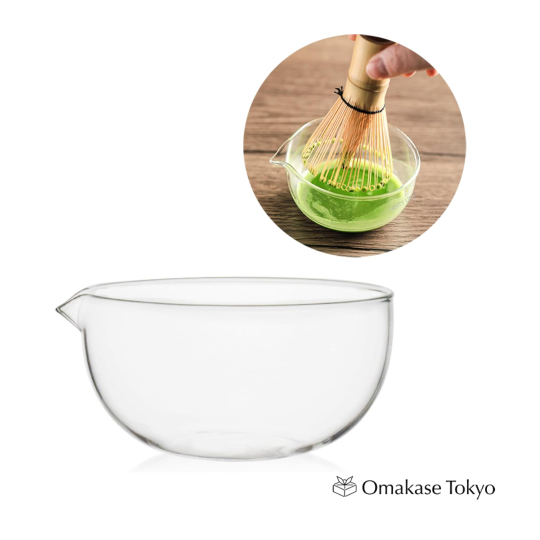 Clear Heat-Resistant Glass Matcha Bowl, 4.5 in, Tea Ceremony Bowl