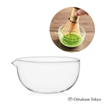 Clear Heat-Resistant Glass Matcha Bowl, 4.5 in, Tea Ceremony Bowl