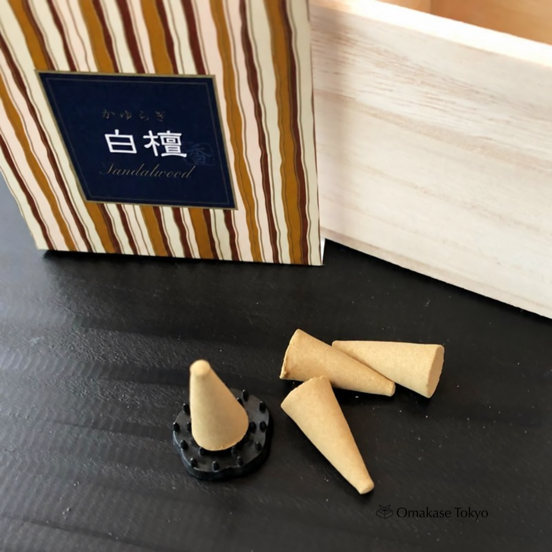 Nippon Kodo Kayuragi Sandalwood Cone Incense, 12 Cones x 3 Boxes