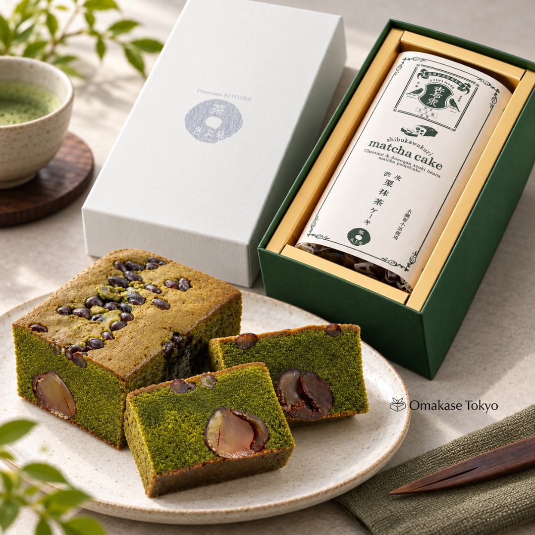 Kiyosen Kyozumi Shibori Matcha Cake with Shibukawa Chestnuts