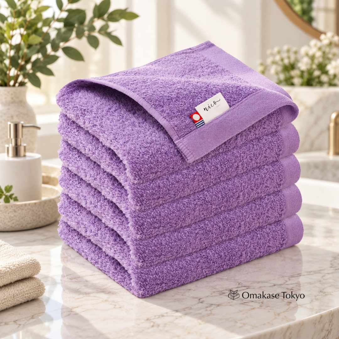 Japanese Exfoliating Towel – Imabari Nico Face Towels Set of 5