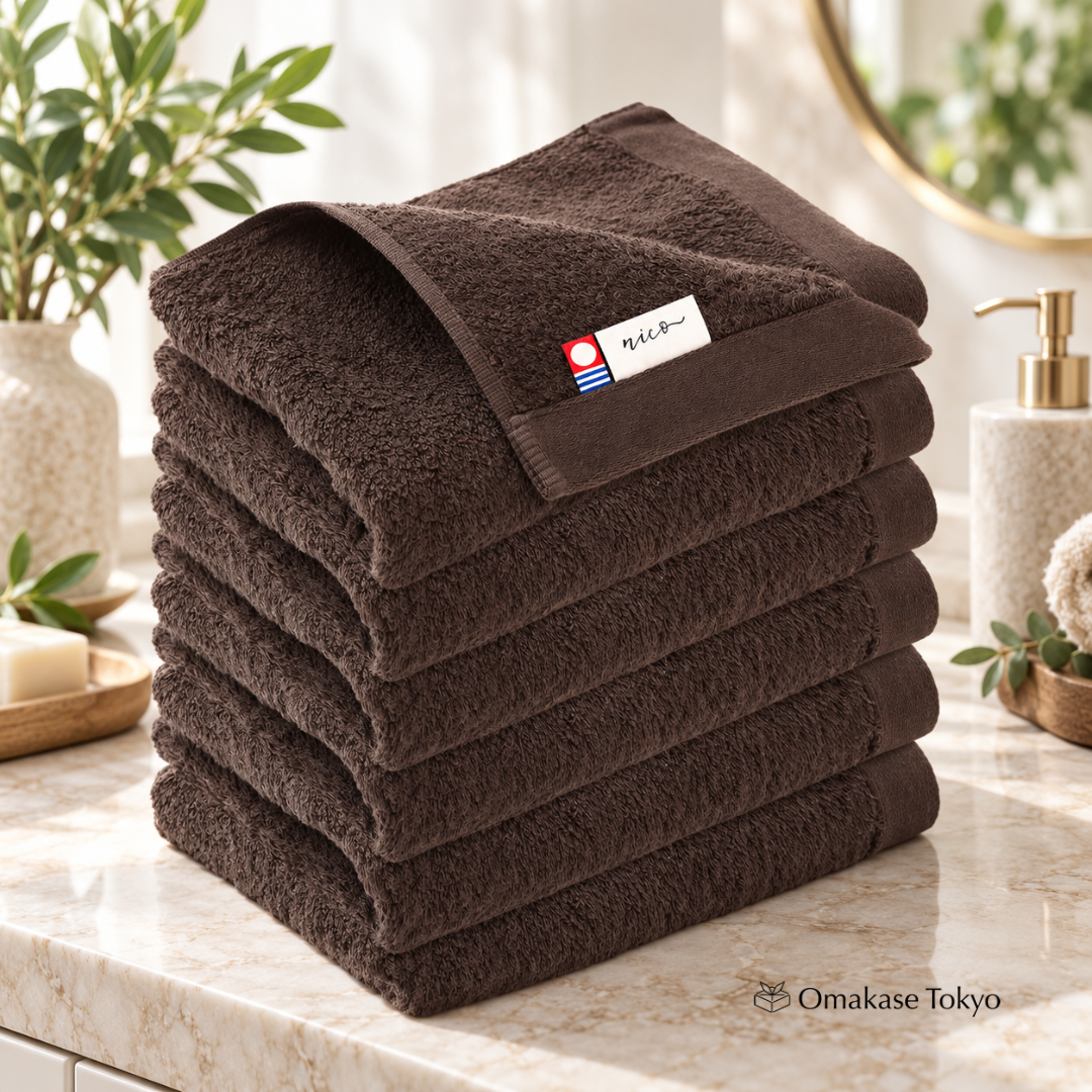 Japanese Exfoliating Towel – Imabari Nico Face Towels Set of 5