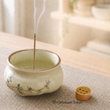 Rythene White Ceramic Incense Holder with 9-Hole Stand
