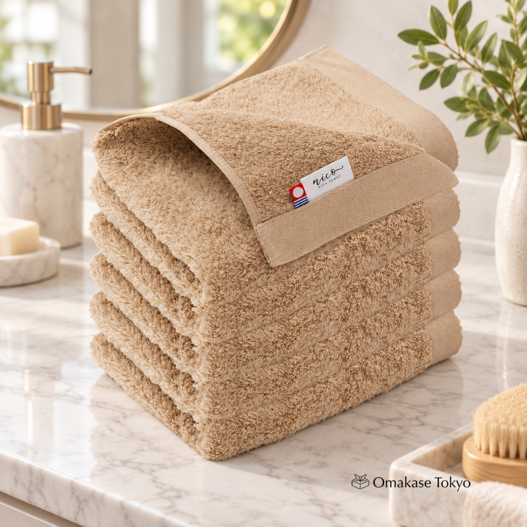 Japanese Exfoliating Towel – Imabari Nico Face Towels Set of 5
