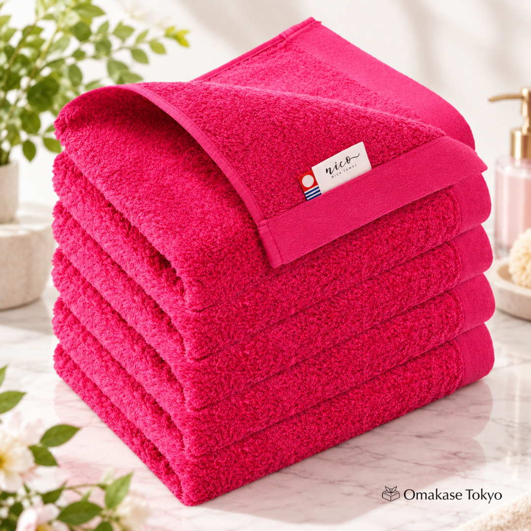 Japanese Exfoliating Towel – Imabari Nico Face Towels Set of 5
