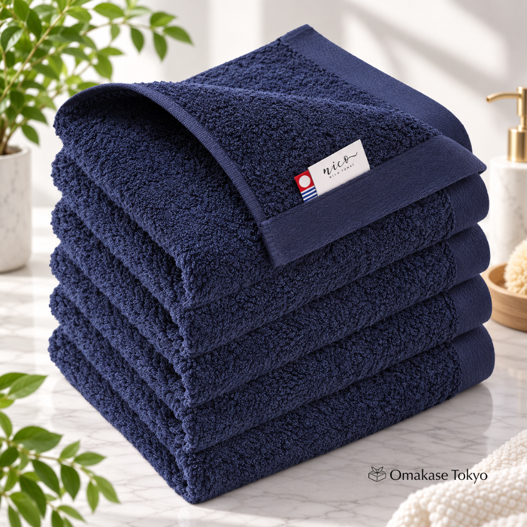 Japanese Exfoliating Towel – Imabari Nico Face Towels Set of 5