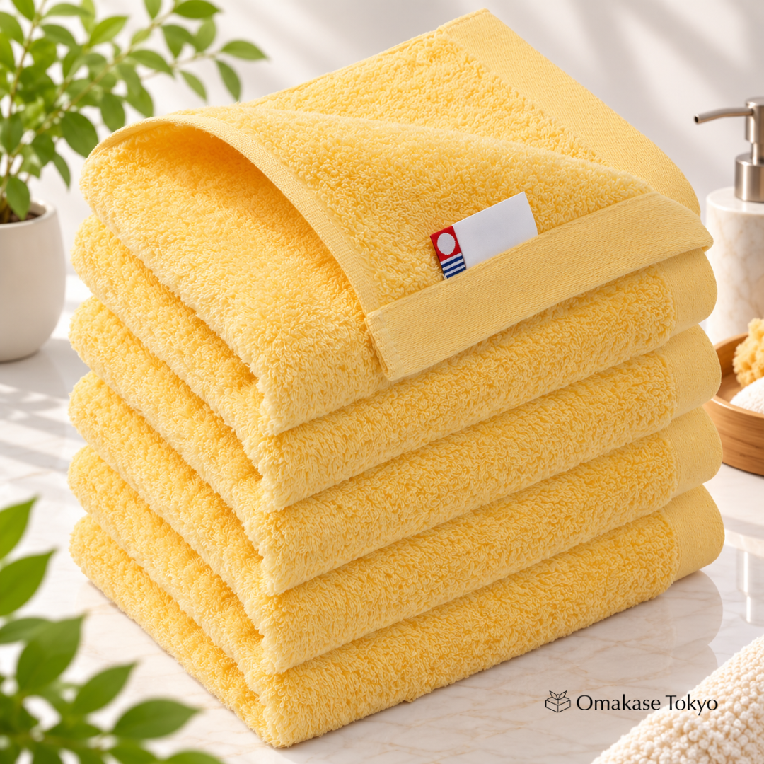 Japanese Exfoliating Towel – Imabari Nico Face Towels Set of 5