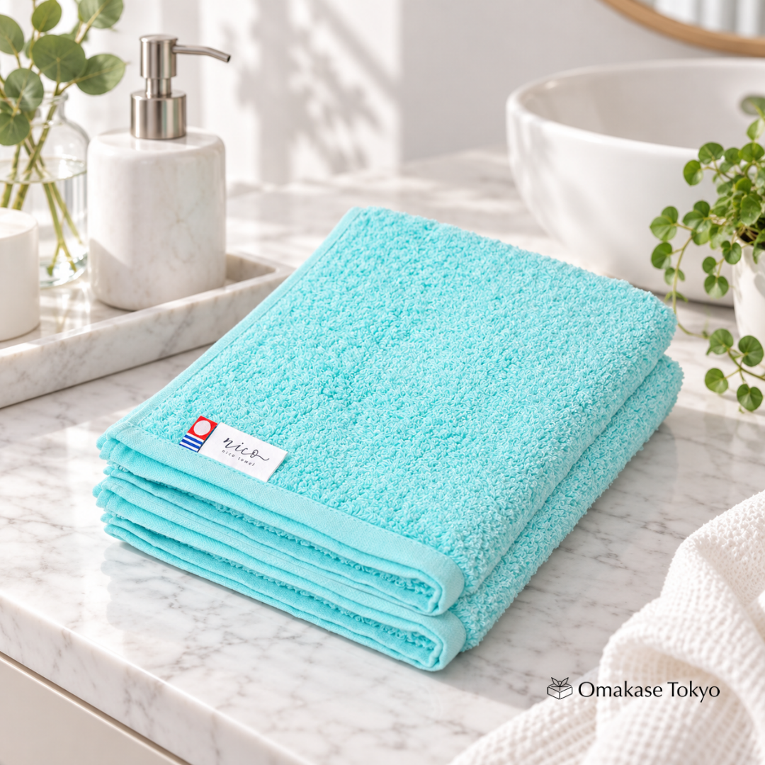 Japanese Exfoliating Towel – nico Imabari Hair Drying Towel Set of 2, Made in Japan