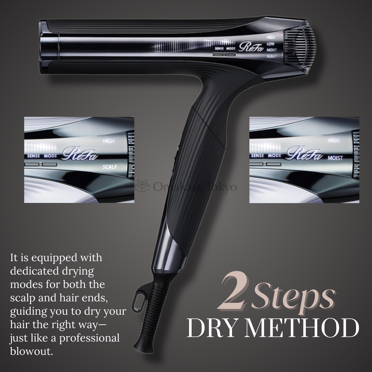 ReFa Smart Hair Dryer W Black – Omakase Tokyo ReFa Smart Hair Dryer W Black – Omakase Tokyo