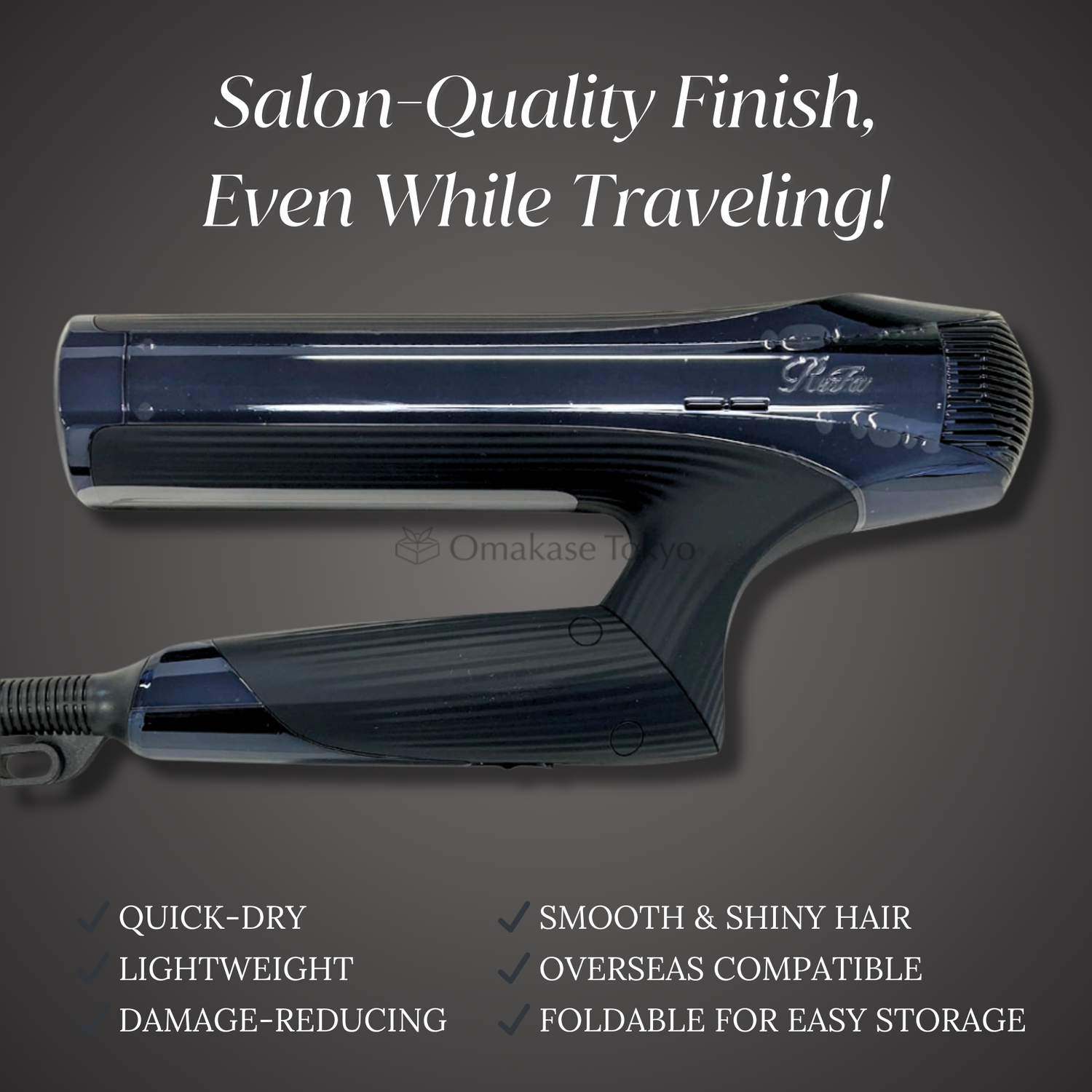 ReFa Smart Hair Dryer W Black – Omakase Tokyo ReFa Smart Hair Dryer W Black – Omakase Tokyo