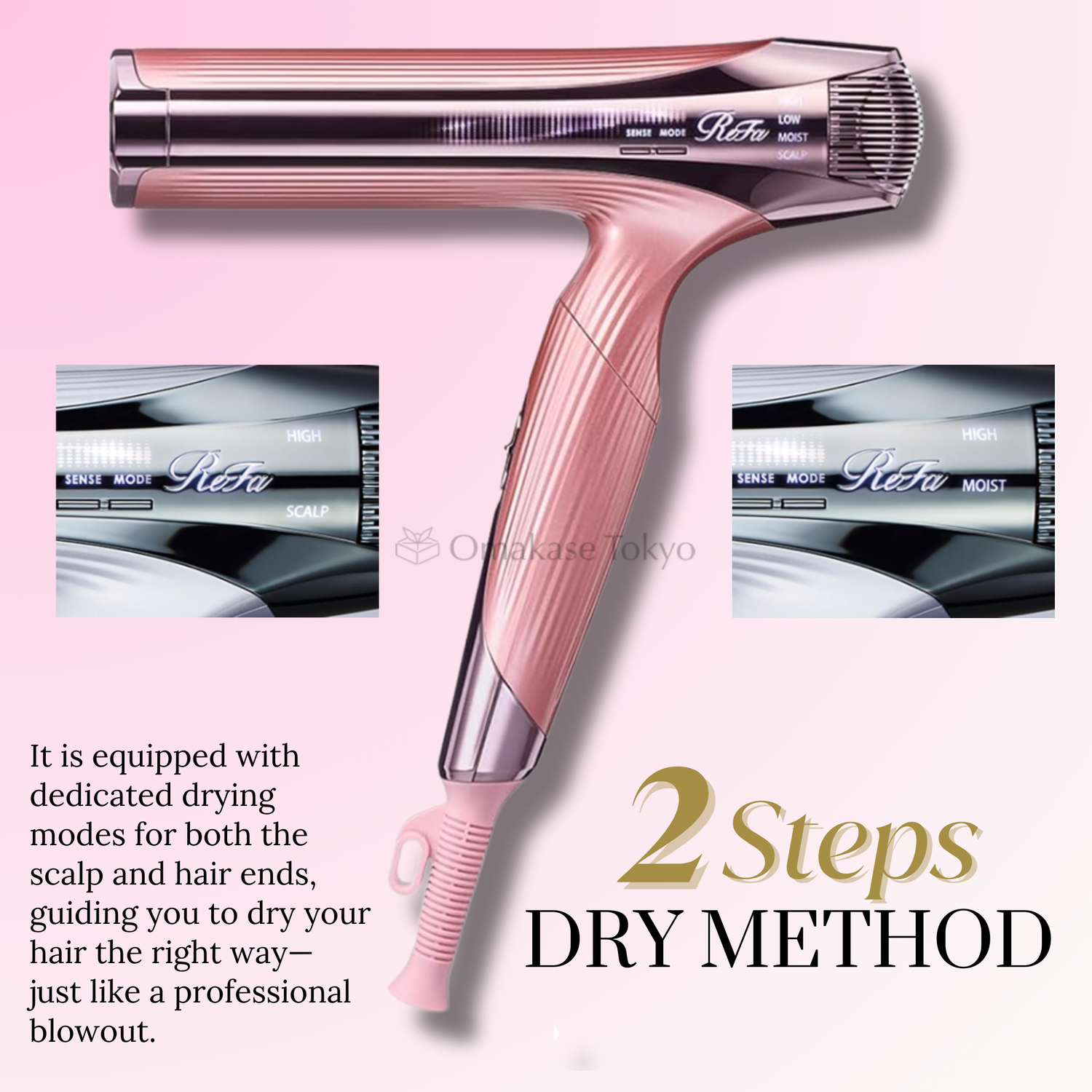 ReFa Smart Hair Dryer W Pink – Omakase Tokyo ReFa Smart Hair Dryer W Pink – Omakase Tokyo