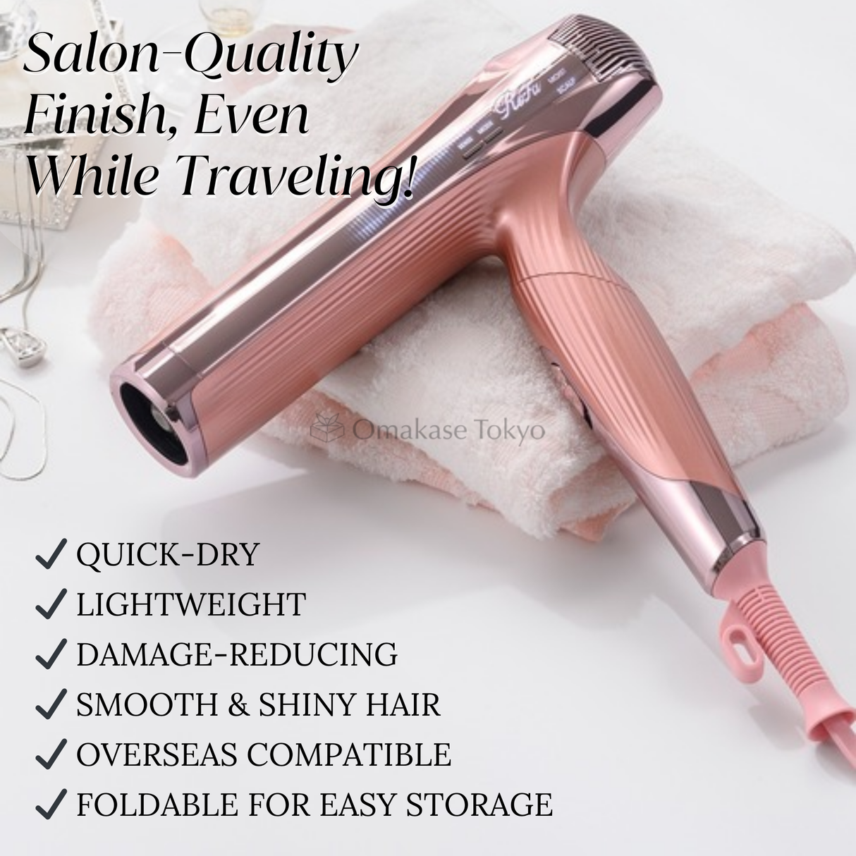 ReFa Smart Hair Dryer W Pink – Omakase Tokyo ReFa Smart Hair Dryer W Pink – Omakase Tokyo