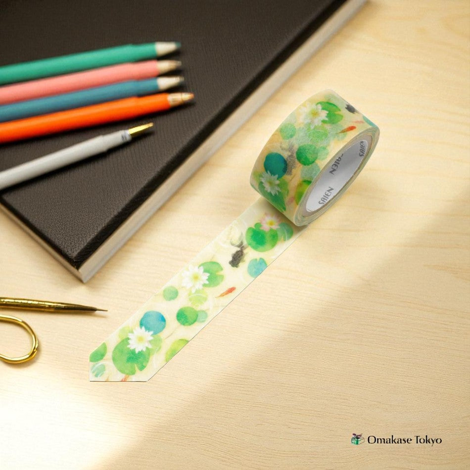 Masking Tape Japonais Washi Lotus et Poisson Rouge