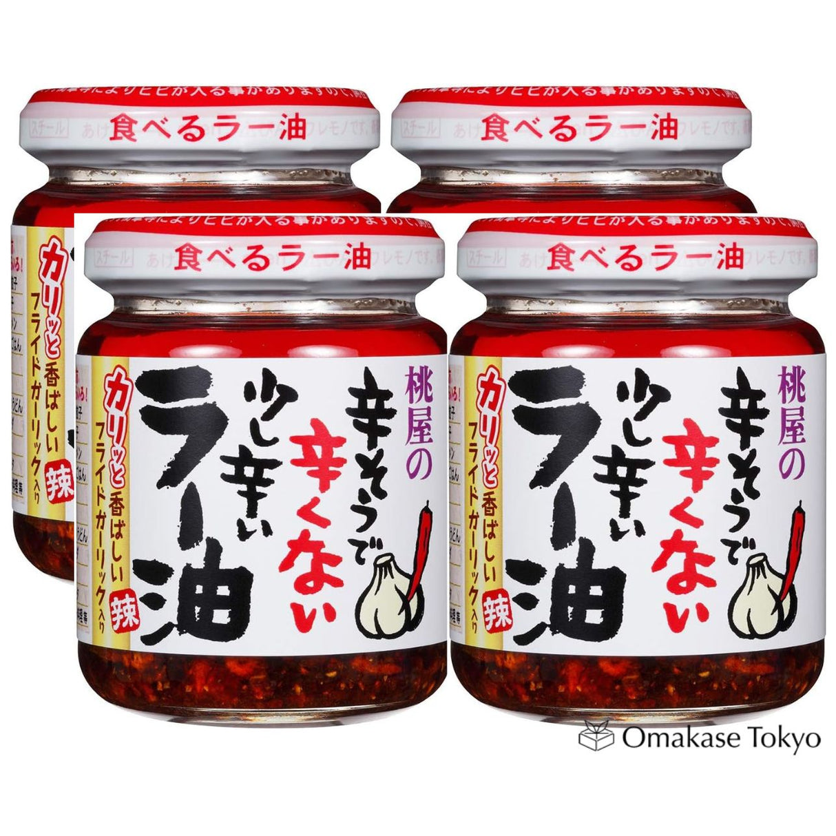 Momoya Mild Chili Garlic Oil, 110g (Pack of 4)